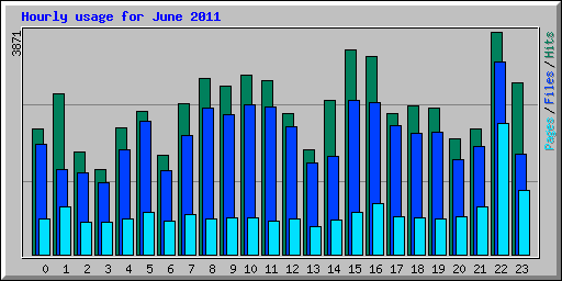 Hourly usage for June 2011