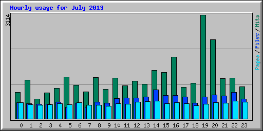 Hourly usage for July 2013