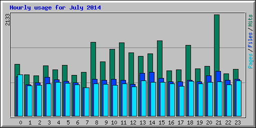 Hourly usage for July 2014