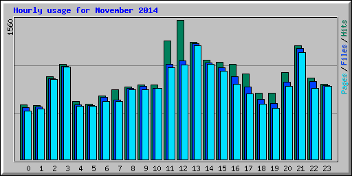 Hourly usage for November 2014