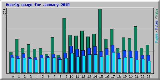 Hourly usage for January 2015