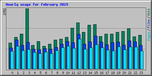 Hourly usage for February 2015