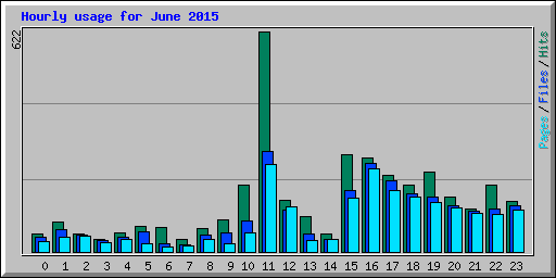 Hourly usage for June 2015