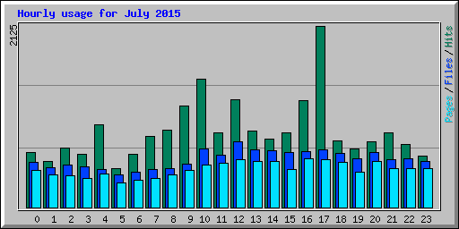 Hourly usage for July 2015