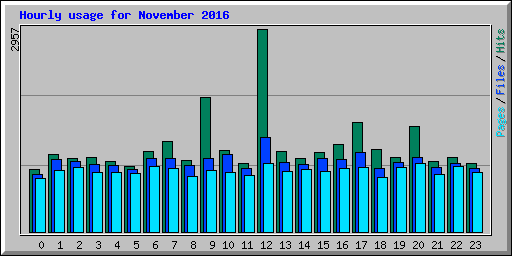 Hourly usage for November 2016